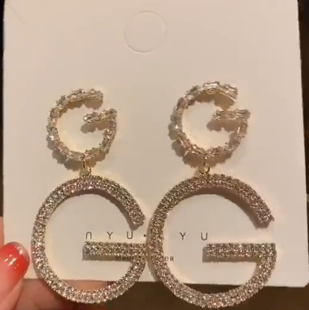 Luxury Brand Long Chain Letter G Hanging Earrings